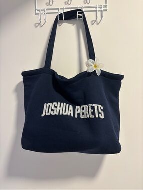 Joshua Perets Navy Cotton Tote Bag